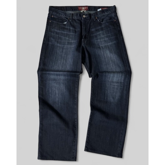 Lucky Brand 361 Vintage Straight Jeans Men 36x32 Dark Wash Blue Denim - Picture 1 of 6